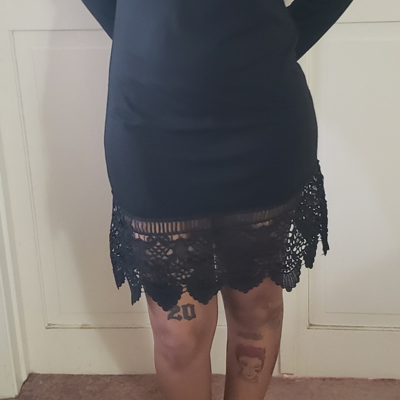 Black Dress with Embroidered bottom - Picture 10 of 10